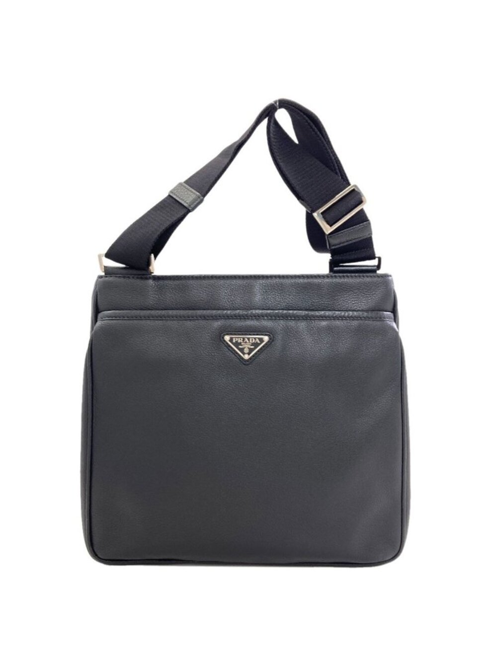 Prada Logo Shoulder Bag Calfskin
